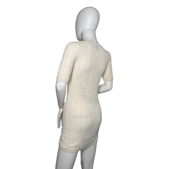 Chanel Dress Size 36 White Cashmere CC Knit Crochet Dress - Picture 7 of 16